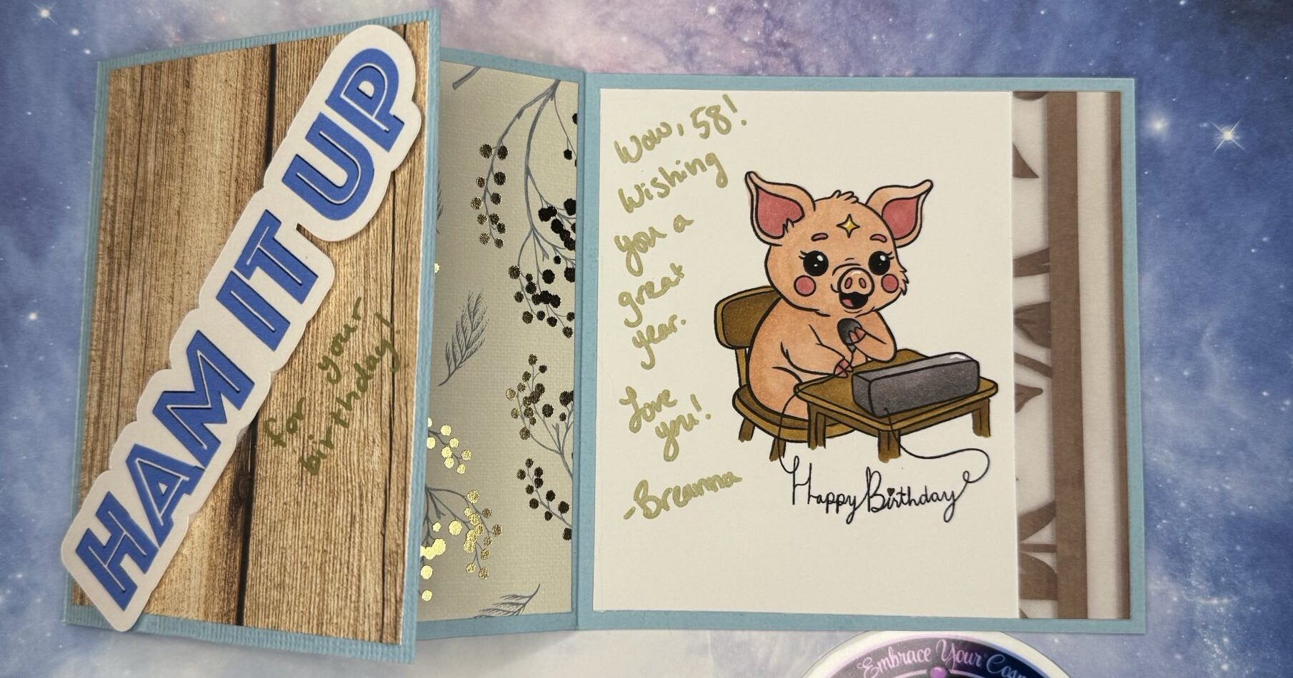 📻 7 Days of Cards – Day 5: HAM IT UP for Dad 🐷