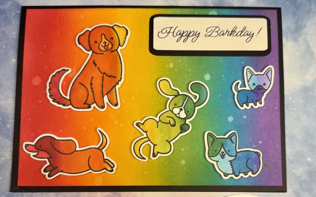 7 Days of Cards – Challenge Day 2: Rainbow Dog Birthday Card